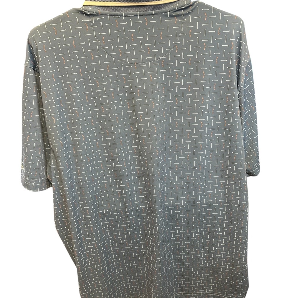 Walter Hagen Men’s Blue Patterned Performance 11 Stretch Golf Polo SZ Large EUC - Picture 10 of 14